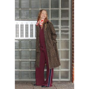 Veste longue en toile l&eacute;opard - 34 - Taille 34