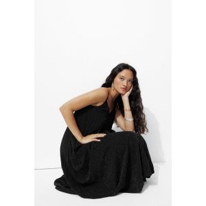 Longue robe plissée pailletée - 42 - Taille 42