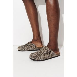 Sabot léopard en cuir Femme -