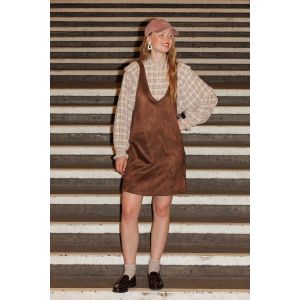 Robe en velours peau de p&ecirc;che - 48 - Taille 48