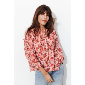 Chemise en voile imprim&eacute; Femme -