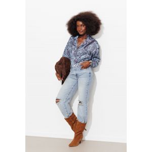 Chemise en satin imprim&eacute;e - S - Taille S