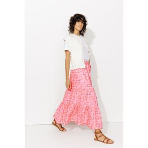 Jupe-jupon en coton brod&eacute; - XS - Taille XS