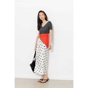 T-shirt uni col V Femme - M - Taille M