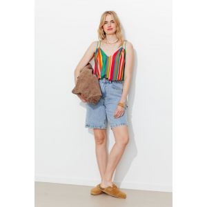 Top ray&eacute; &agrave; bretelles nou&eacute;es - XL - Taille XL