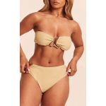 Shape Olive Gold Wave Trim Bikini Bottoms, Vert Olive - Taille 34