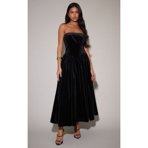 Femme Robe bustier longue en velours noir | Taille 44 - Taille 44