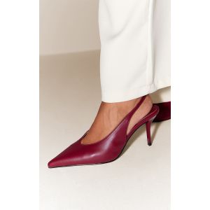 Talons pointus en PU rouge sang à bride derrière, Rouge Sang - Taille 41