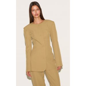 Blazer de tailleur ajusté moutarde profond, Moutarde - Taille 40