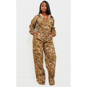 Shape Combinaison multicolore imprimé camouflage à taille élastique, Multicolore - Taille 32