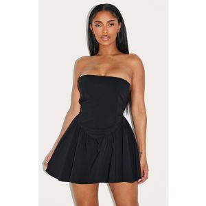 Femme Shape Mini robe patineuse tiss&eacute;e stretch noire &agrave; taille tombante | Taille 46 - Taille 46