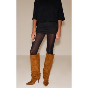 Femme Bottes hautes repli&eacute;es fronc&eacute;es en su&eacute;dine marron clair | Taille 40 - Taille 40