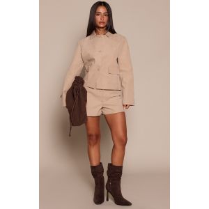 Femme Petite Short de tailleur en peau de p&ecirc;che beige | Taille 42 - Taille 42