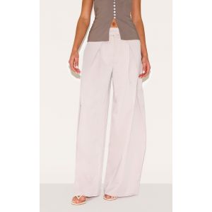 Femme Pantalon de tailleur large tiss&eacute; gris pierre pliss&eacute; | Taille 34 - Taille 34