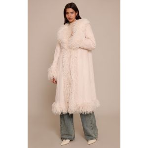 Femme Tall Manteau long style afghan cr&egrave;me | Taille XS - Taille XS