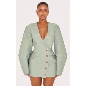 Femme Shape Robe blazer de tailleur trapèze deluxe vert olive à manches cocon | Taille 46 - Taille 46