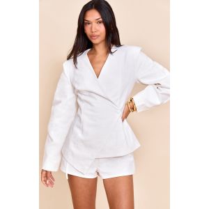 Femme Mini short de tailleur en lin deluxe blanc | Taille 44 - Taille 44