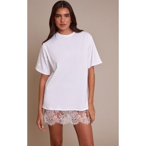 Femme Mini-jupe en dentelle transparente blanche | Taille 44 - Taille 44