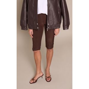 Femme Mules en PU chocolat effet croco &agrave; talon kitten et brides nou&eacute;es | Taille 38 - Taille 38