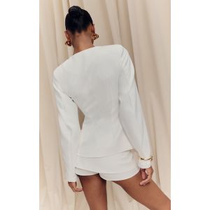 Femme Jupe-short de tailleur tiss&eacute;e blanche | Taille 34 - Taille 34
