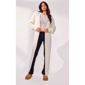 Femme Cardigan long blanc crème | Taille Large - Taille L