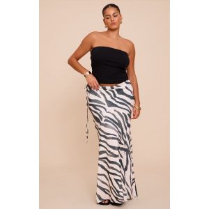 Plus Jupe longue fluide multicolore nouée sur les côtés à taille basse, Multicolore - Taille 46