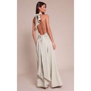 Femme Combinaison large tiss&eacute;e bleue &agrave; dos nu et partie nou&eacute;e | Taille 40 - Taille 40