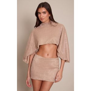 Femme Top style cape textur&eacute; dor&eacute; &agrave; paillettes | Taille 42 - Taille 42
