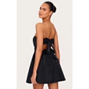 Mini robe droite noire à dos nu et noeud, Noir - Taille 34