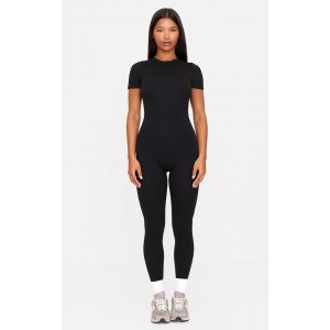 Combinaison moulante en Sculpt noire à manches courtes, Noir - Taille 44