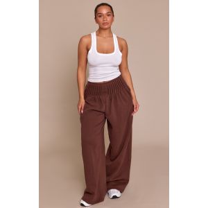 Femme Shape Jogging chocolat &agrave; lis&eacute;r&eacute;s surjet&eacute;s sur la taille | Taille 34 - Taille 34