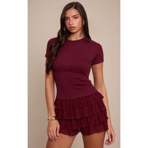 Femme Short culotte bouffant en dentelle prune | Taille 38 - Taille 38