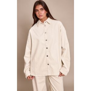 Femme Chemise en velours c&ocirc;tel&eacute; style jean &eacute;cru Ecru | Taille 42 - Taille 42