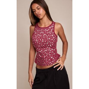 Femme Petite D&eacute;bardeur bordeaux &agrave; clous | Taille 36 - Taille 36