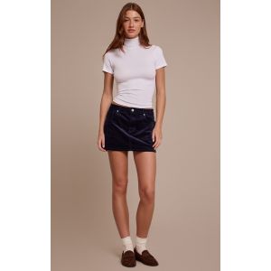 Femme Mini-jupe en jean c&ocirc;tel&eacute; bleu marine | Taille 34 - Taille 34