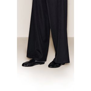 Femme Mules style mocassins rondes noires froncées | Taille 37 - Taille 37