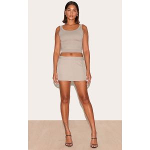 Femme Micro jupe de tailleur argile plissée | Taille 38 - Taille 38