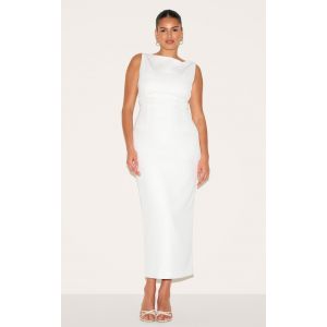 Plus Robe longue deluxe blanche à dos rond, Blanc - Taille 54