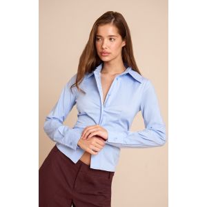 Chemise bleu ciel ajustée à manches longues, Bleu Ciel - Taille 36