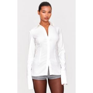 Femme Chemise ajust&eacute;e tiss&eacute;e blanche | Taille 44 - Taille 44