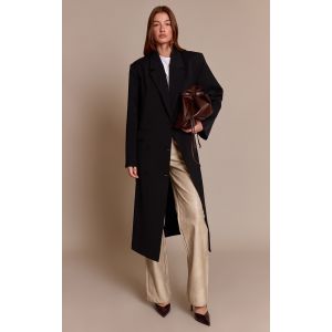 Femme Veste de tailleur longue noire &agrave; double boutonni&egrave;re | Taille 42 - Taille 42