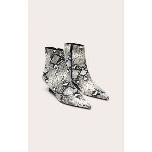 Femme Bottines en PU gris imprim&eacute; serpent &agrave; talon kitten compens&eacute; | Taille 41 - Taille 41