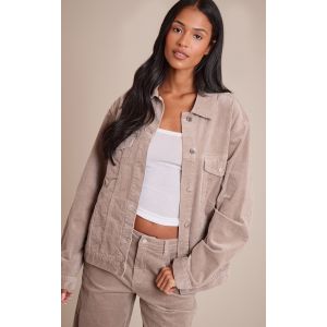 Femme Tall Chemise en velours c&ocirc;tel&eacute; style jean taupe | Taille 42 - Taille 42