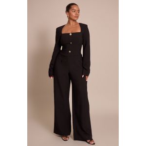 Femme Shape Combinaison de tailleur noire large à boutons martelés | Taille 36 - Taille 36