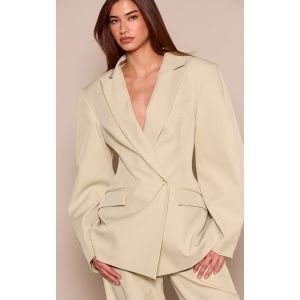 Femme Blazer asym&eacute;trique vert sauge &agrave; manches cocon | Taille 36 - Taille 36