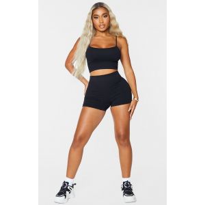 Shape Short côtelé noir détail contour, Noir - Taille M