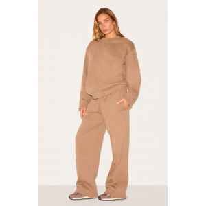 Jogging large en sweat deluxe taupe, Taupe - Taille L