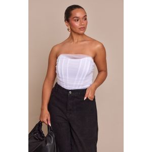 Femme Shape Body en mesh blanc &agrave; d&eacute;tail corset | Taille 48 - Taille 48