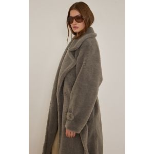 Femme Trench teddy gris | Taille Large - Taille L