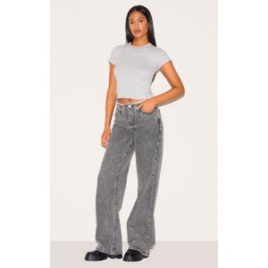 Femme Tall Jean droit gris d&eacute;lav&eacute; &agrave; taille basse &eacute;lim&eacute;e | Taille 42 - Taille 42